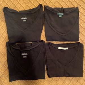 Black Crop Top Short Sleeve Tee Shirt Bundle